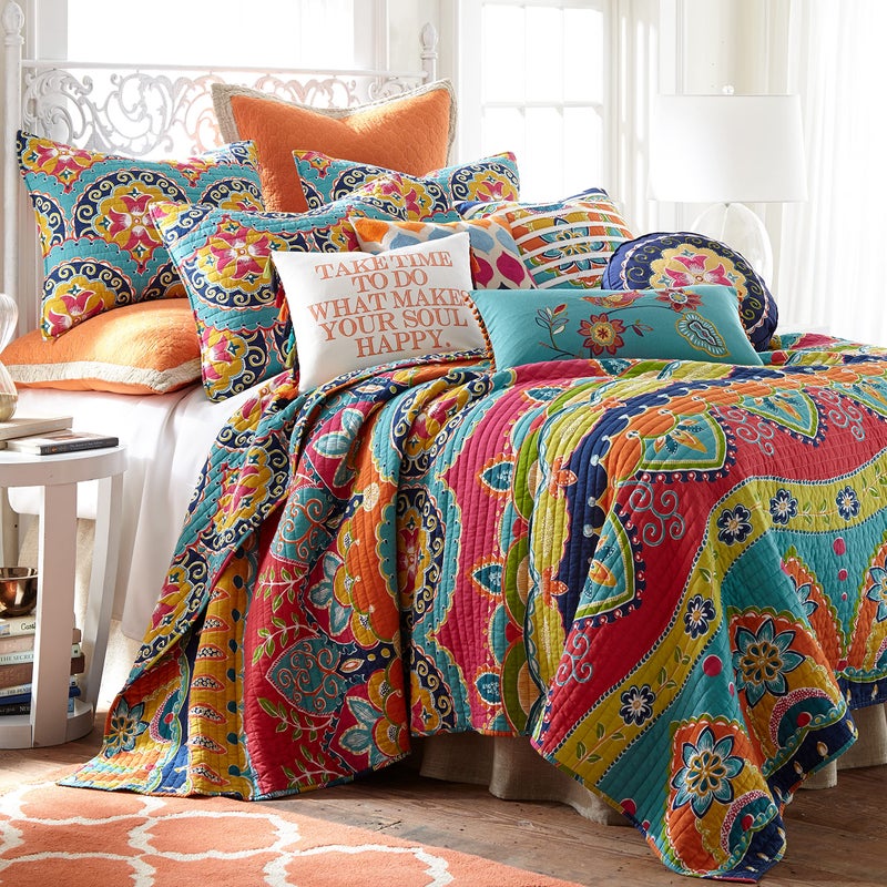 Levtex Home Amelie Full/Queen Cotton Quilt Set, Multi, Global - Image 1